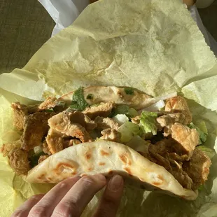 Chicken shawarma gyro sandwich