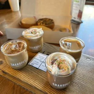 Flight paired with some donuts from the bakery a few doors down!