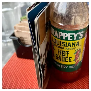 a bottle of hot sauce