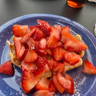 Traditional Liege Waffle with strawberries and speculoos