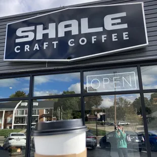 Outside with my drink!