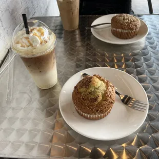 Sweet 16 Latte and a Banana Nut Muffin