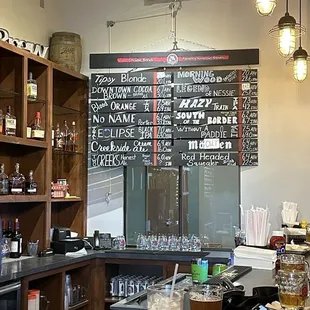 List of beers they serve on tap.