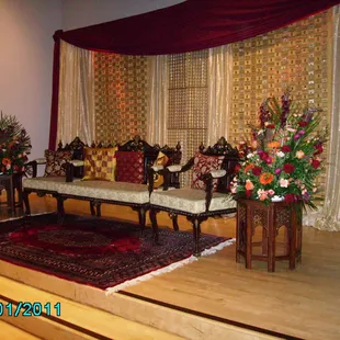 a stage set up for a wedding
