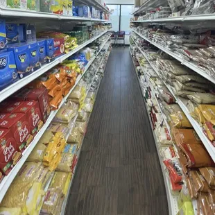 a view of a grocery store aisle