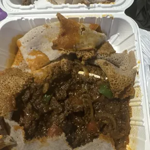 The awaze tibs was tough and stringy and basically not eatable honestly I could not eat totally I waste of money