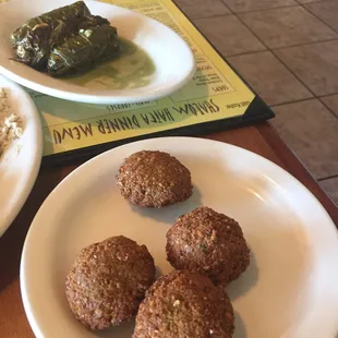 Felafel. Plus separate order of grape leaves app