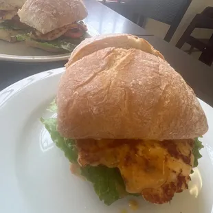 Chicken Sandwich on Ciabatta Bread