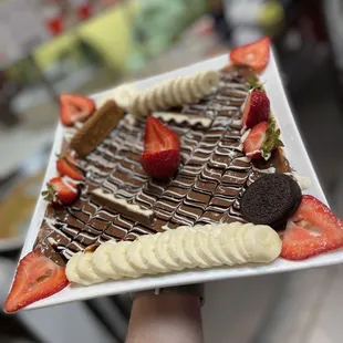 a chocolate covered dessert