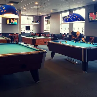 Shamrock's spacious pool room.