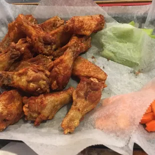 Skinny puny and they don&apos;t have a good taste... they are just there. Sad, they used to have great wings but that was years ago.same owner.