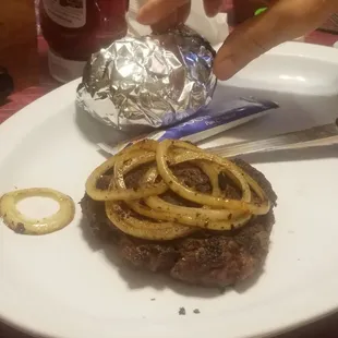Chopped Steak with baked potato
