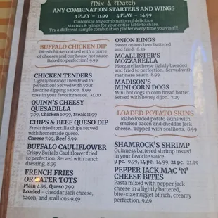 menu