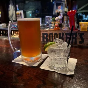 Double Shot of Patron on tha Rocks And Betty IPA Hanger 24