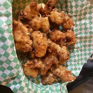 Honey and bacon glazed cheese curds