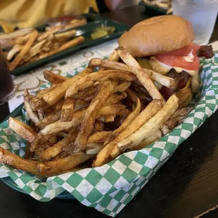 Burger and fries