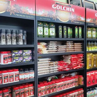 a variety of spices and condiments