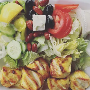 Chicken Kabob salad