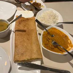 Chicken Dosa, Lamb Coconut Curry