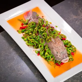 Steamed Whole Fish with Szechuan Peppers
