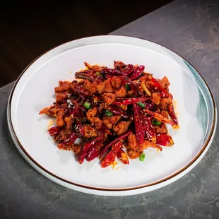 Crispy outside, tender inside, plenty of peppercorn and dried pepper.