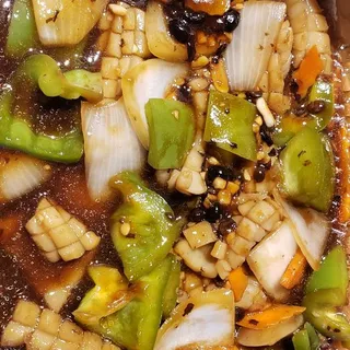 Catering Squid with Bell Pepper in Black Bean Sauce Lunch Special