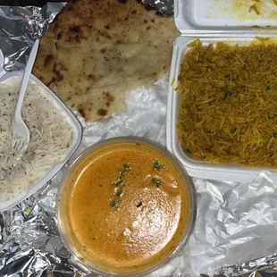Chicken Tikka Masala, Chicken Biryani, Paneer Naan