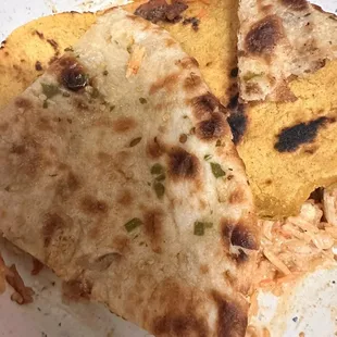 Spicy delicious chili cheese Naan &amp; Roti I didn't care for. This roti was like a tortilla, not like the roti I've had home made