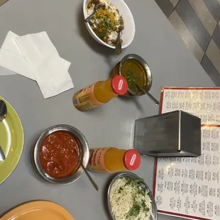 ows a table full of food