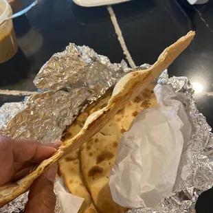 Paper thin dry biscuit naan.