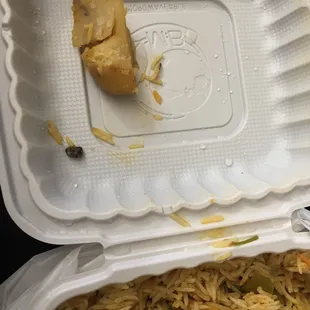 Stone and uncooked vegetable