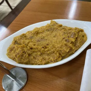 Bangen Bhartha - eggplant, tomatoes, onions, cream and spices