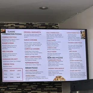Menu as of July 2024