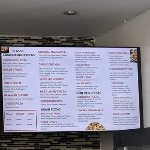 Menu as of July 2024
