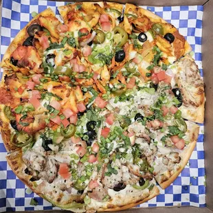 Chicken tandoori pizza and chicken Tikka masala pizza