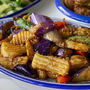 地三鲜 potators, eggplants, and peppers (three heavenly treasures)