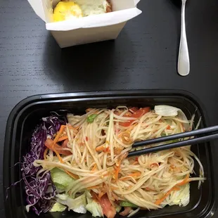 Fried Egg, Papaya Salad