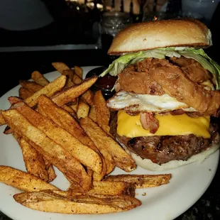 Burger and fries