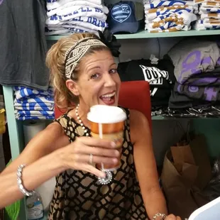 Always time for coffee with Kristina, the owner!