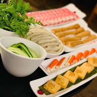 a variety of appetizers