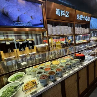 Self serve sauce and appetizers