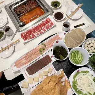  a table with a variety of foods