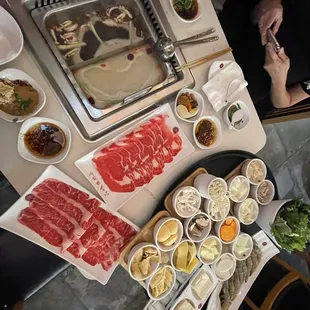 Beef Combo, Intestine Combo, Vegetable Combo, Shrimp, Bean Curd Combo