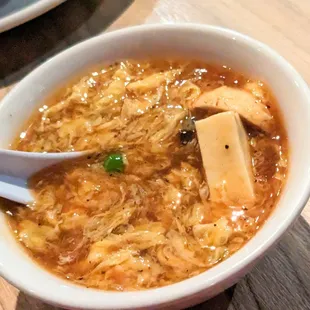 The best hot and sour soup in town!  Spicy and complex, so good!