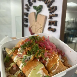 Tamales with Beans &amp; Rice.