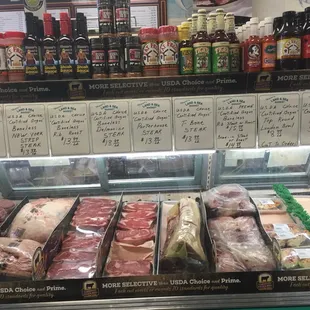 Fresh meats and seafood (fish, frogs, gator tail)
