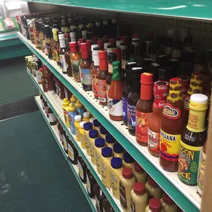 So many choices for hot sauce and rubs