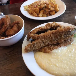 Fried Whiting and Grits