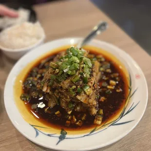 Eggplant with Green Peppers ($13) @chelchomps on ig
