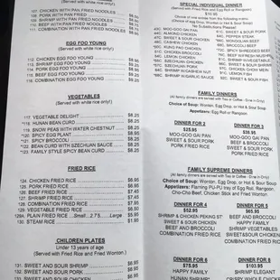 menu